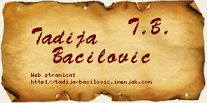 Tadija Bačilović vizit kartica